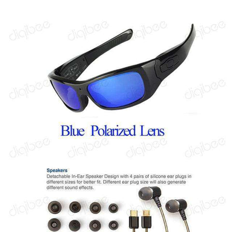 TR90 Eyewear Sports Cam OTG HD 1080P Polarized Sunglasses Mini Camera Glasses Video Recorder, Stereo Bluetooth Headset with Mic