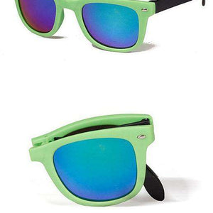8 Colors Folding Sunglasses Man Women Brand Design Folded Eyewear With original BOX Foldable Glasses unisex Sun Glasses Mirrored