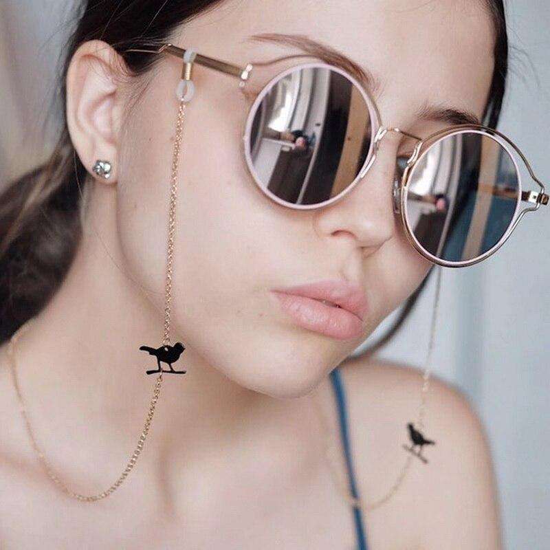 F.J4Z 2017 Fashion Novel Black Coated Alloy Birds Sunglasses Chain for Women Trendy Personality Eyewear Lanyard Holder Straps