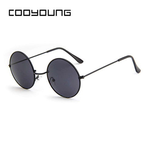 COOYOUNG Classic Round Sunglasses Men Women Small Vintage Retro Glasses Women Driving Metal Eyewear Sun Glasses UV400