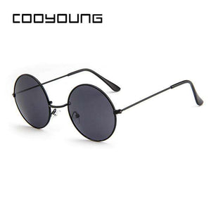 COOYOUNG Classic Round Sunglasses Men Women Small Vintage Retro Glasses Women Driving Metal Eyewear Sun Glasses UV400