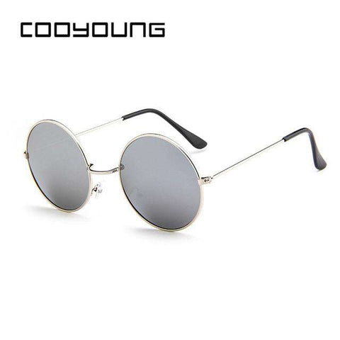 COOYOUNG Classic Round Sunglasses Men Women Small Vintage Retro Glasses Women Driving Metal Eyewear Sun Glasses UV400