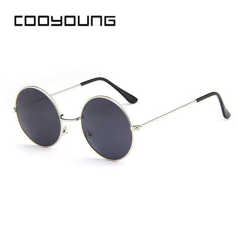 COOYOUNG Classic Round Sunglasses Men Women Small Vintage Retro Glasses Women Driving Metal Eyewear Sun Glasses UV400