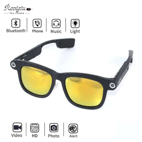 Reotgtu 2018 HD 720P Fashion Men And Women Models Camera Sunglasses Outdoor Sports DV Bluetooth Smart Glasses With Headset