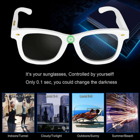 2018 New Electronic Tinting LCD Sunglasses Women Mannually Adjustable Liquid Crystal Lenses Sun glasses Polarized White Frame