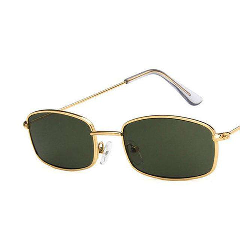 HAPTRON Small Rectangle Sunglasses Men Women Retro Metal Frame Yellow Red Vintage Tiny Female Sun Glasses UV400