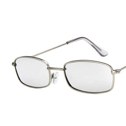 HAPTRON Small Rectangle Sunglasses Men Women Retro Metal Frame Yellow Red Vintage Tiny Female Sun Glasses UV400