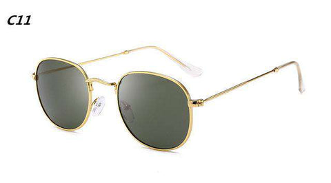DJXFZLO Luxury Sunglasses Women/Men Brand Designer Glasses Lady Oval Sun Glasses Small Metal Frame  Oculos De Sol Gafas