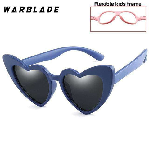 WarBLade New Children Sunglasses Kids Polarized Sun Glasses LOVE Heart Boys Girls Glasses Baby Flexible Safety Frame Eyewear