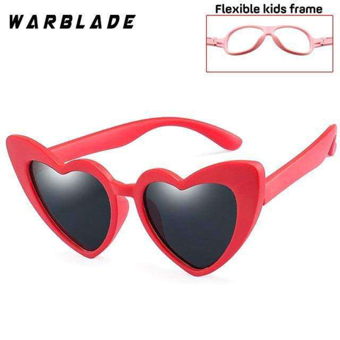 WarBLade New Children Sunglasses Kids Polarized Sun Glasses LOVE Heart Boys Girls Glasses Baby Flexible Safety Frame Eyewear