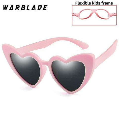WarBLade New Children Sunglasses Kids Polarized Sun Glasses LOVE Heart Boys Girls Glasses Baby Flexible Safety Frame Eyewear