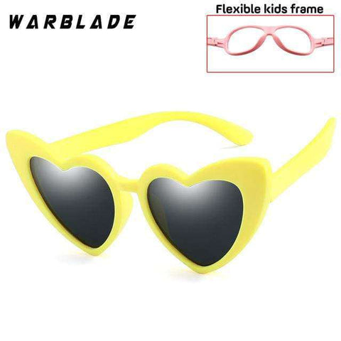 WarBLade New Children Sunglasses Kids Polarized Sun Glasses LOVE Heart Boys Girls Glasses Baby Flexible Safety Frame Eyewear
