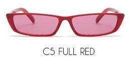 WHO CUTIE 90S Sunglasses Women Vintage Fashion Small Rectangular Frame Black Red Cat Eye Sun Glasses Retro Skinny Shades OM497B