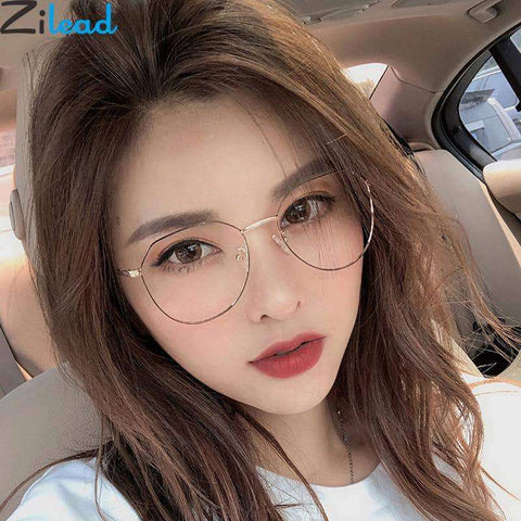 Zilead Polygon Metal Anti Blue Light Blocking Glasses Frame Men&Women Computer Games Goggles Eyeglasses Optical Spectacle Frame