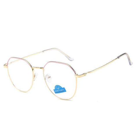 Zilead Polygon Metal Anti Blue Light Blocking Glasses Frame Men&Women Computer Games Goggles Eyeglasses Optical Spectacle Frame