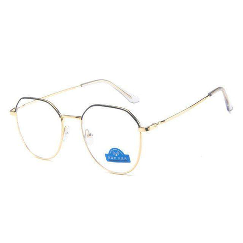 Zilead Polygon Metal Anti Blue Light Blocking Glasses Frame Men&Women Computer Games Goggles Eyeglasses Optical Spectacle Frame