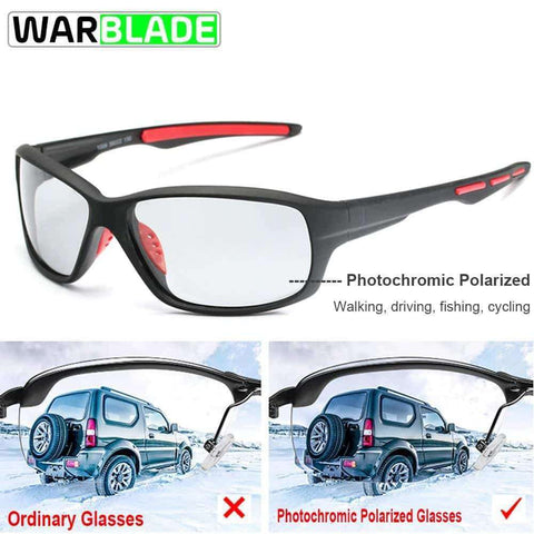 WarBLade Sport Photochromic Polarized Glasses Cycling Eyewear Bicycle Glass MTB Bike Bicycle Riding Fishing Cycling Sunglasses