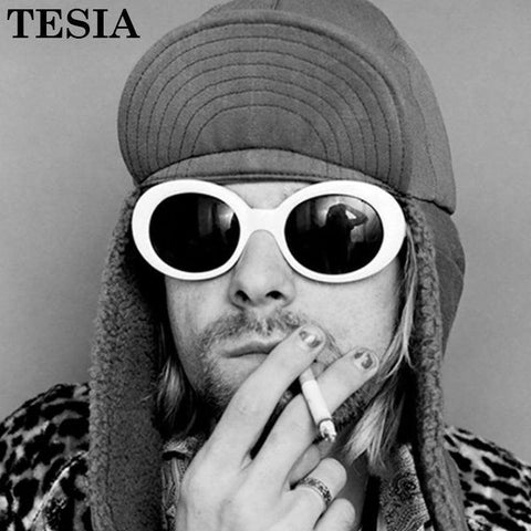 NIRVANA Kurt Cobain Sunglasses Vintage Clout Goggles Brand Designer Oval Glasses Men Women Lunette De Soleil Okulary Wholesale