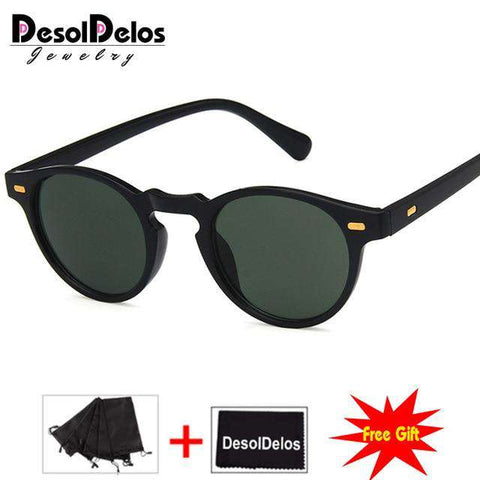 Round Lense Clear Frame sunglasses Gregory Peck Brand Designer men women Sunglass retro gafas oculos 2019 New Fashion