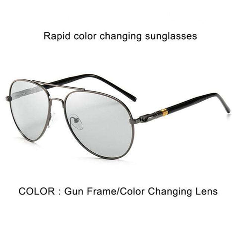 Psacss Classic Pilot Photochromic Sunglasses Men Driving Clear Polarized Lens Sun Glasses Male Vintage Brand Sunglass Oculos UV