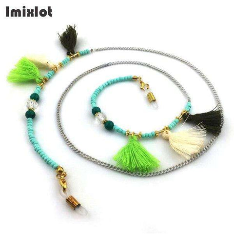 Imixlot 1 PC Mix Style Womens Colorful Tassel Eyeglass Eyewears Sunglasses Reading Glasses Chain Cord Holder Neck Strap Rope
