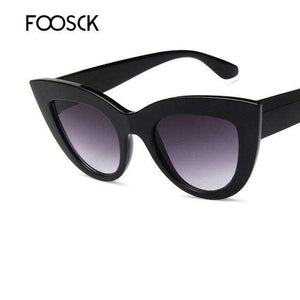 FOOSCK Luxury Cute Sexy Cat Eye Sunglasses Women Brand Designer Sun Glasses Unisex Retro Eyewear For Female