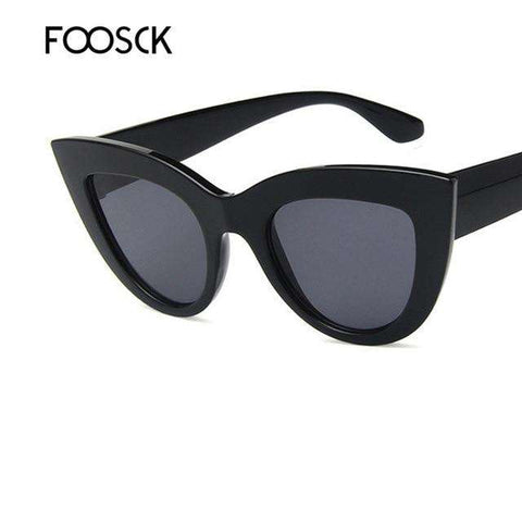 FOOSCK Luxury Cute Sexy Cat Eye Sunglasses Women Brand Designer Sun Glasses Unisex Retro Eyewear For Female