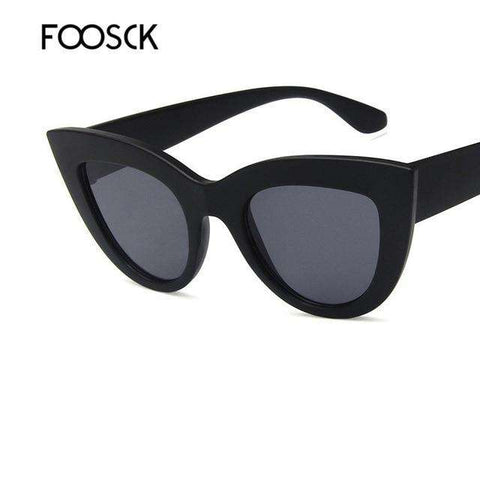 FOOSCK Luxury Cute Sexy Cat Eye Sunglasses Women Brand Designer Sun Glasses Unisex Retro Eyewear For Female