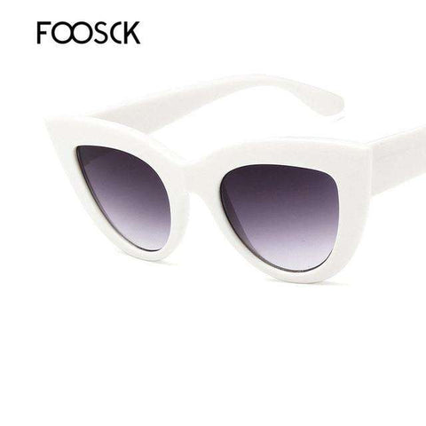 FOOSCK Luxury Cute Sexy Cat Eye Sunglasses Women Brand Designer Sun Glasses Unisex Retro Eyewear For Female