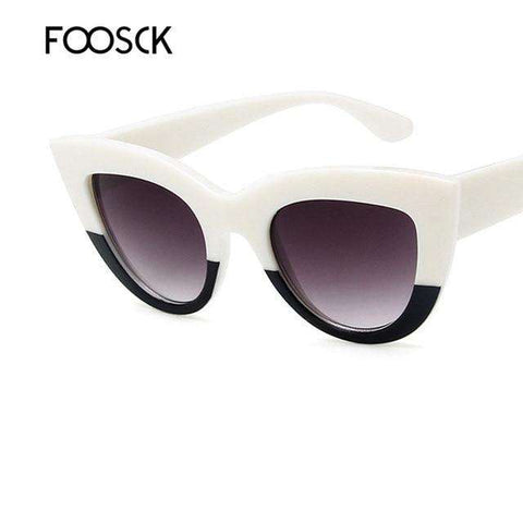 FOOSCK Luxury Cute Sexy Cat Eye Sunglasses Women Brand Designer Sun Glasses Unisex Retro Eyewear For Female