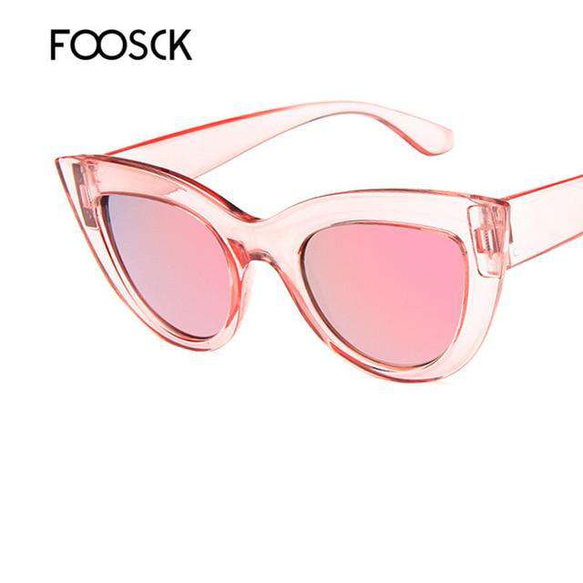 FOOSCK Luxury Cute Sexy Cat Eye Sunglasses Women Brand Designer Sun Glasses Unisex Retro Eyewear For Female