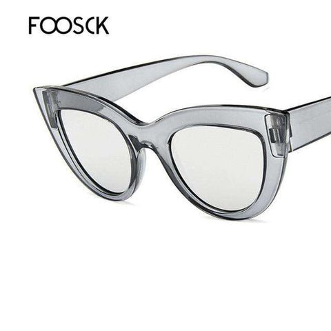 FOOSCK Luxury Cute Sexy Cat Eye Sunglasses Women Brand Designer Sun Glasses Unisex Retro Eyewear For Female