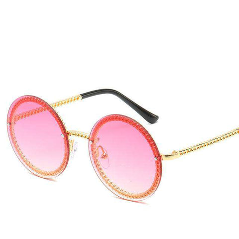 Brand Round Sunglasses Women Luxury Rimless Feamle Shades Europe Popular Ins Sun glasses lunettes de sol femme