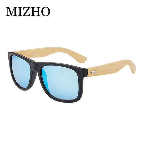 MIZHO 2019 Brand Design Eyewear Mirror Visual Protection Imitati Wood Sunglasses Men Polarized Traveling Sunglass Unisex Bamboo
