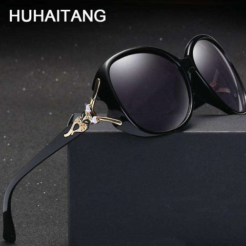 HUHAITANG Luxury Brand oversized Sunglasses Women Polarized Classic Fox Sun Glasses For Ladies Elegant Designer Goggle Sunglass