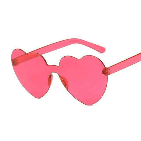 New One Piece Love Heart Lens Sunglasses Women Transparent Plastic Glasses Style Sun Glasses Female Clear Candy Color Lady