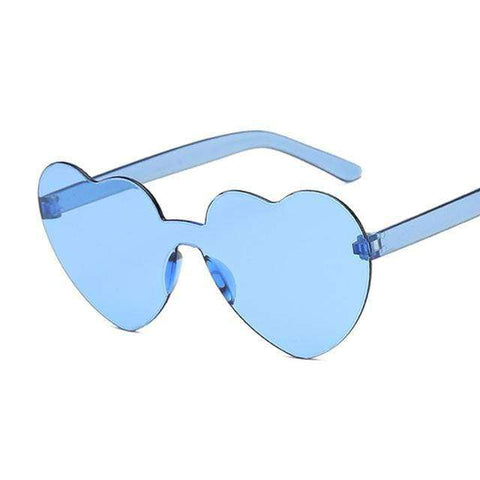 New One Piece Love Heart Lens Sunglasses Women Transparent Plastic Glasses Style Sun Glasses Female Clear Candy Color Lady