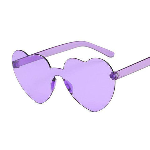 New One Piece Love Heart Lens Sunglasses Women Transparent Plastic Glasses Style Sun Glasses Female Clear Candy Color Lady
