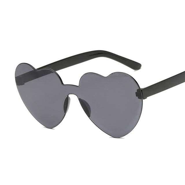 New One Piece Love Heart Lens Sunglasses Women Transparent Plastic Glasses Style Sun Glasses Female Clear Candy Color Lady
