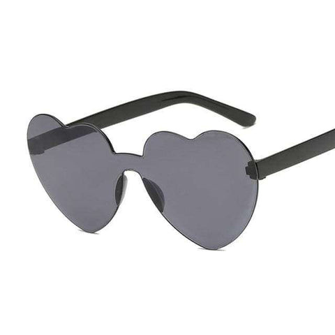 New One Piece Love Heart Lens Sunglasses Women Transparent Plastic Glasses Style Sun Glasses Female Clear Candy Color Lady