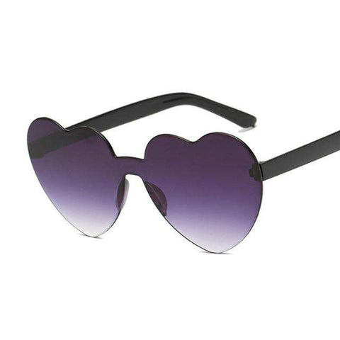 New One Piece Love Heart Lens Sunglasses Women Transparent Plastic Glasses Style Sun Glasses Female Clear Candy Color Lady