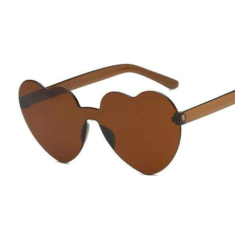 New One Piece Love Heart Lens Sunglasses Women Transparent Plastic Glasses Style Sun Glasses Female Clear Candy Color Lady