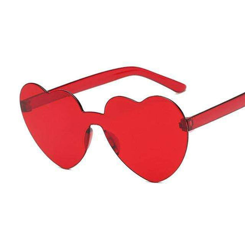 New One Piece Love Heart Lens Sunglasses Women Transparent Plastic Glasses Style Sun Glasses Female Clear Candy Color Lady