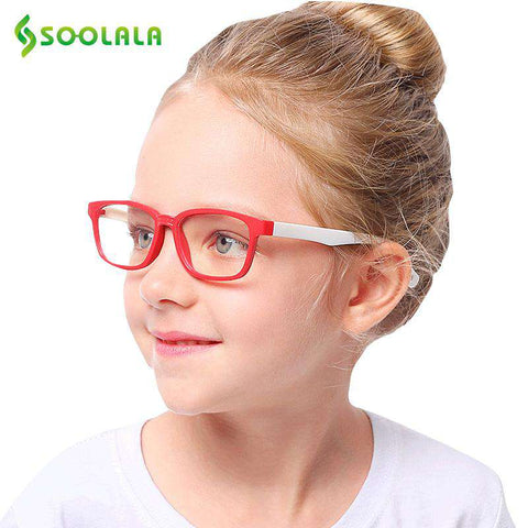 SOOLALA 2pcs Anti Blue Light Glasses Kids Silicone Optical Frame Boys Girls Computer Eyeglasses UV400 Blue Light Blocking Glass