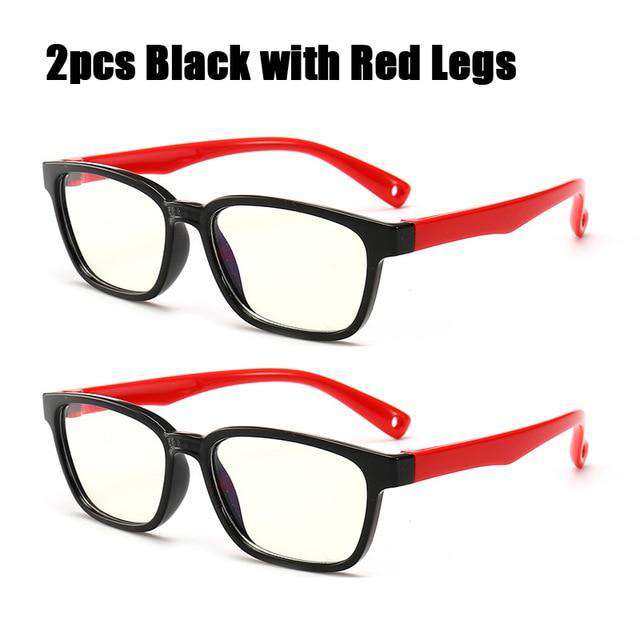 SOOLALA 2pcs Anti Blue Light Glasses Kids Silicone Optical Frame Boys Girls Computer Eyeglasses UV400 Blue Light Blocking Glass