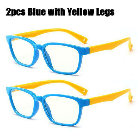 SOOLALA 2pcs Anti Blue Light Glasses Kids Silicone Optical Frame Boys Girls Computer Eyeglasses UV400 Blue Light Blocking Glass