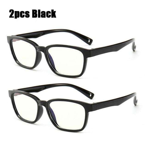 SOOLALA 2pcs Anti Blue Light Glasses Kids Silicone Optical Frame Boys Girls Computer Eyeglasses UV400 Blue Light Blocking Glass