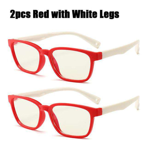 SOOLALA 2pcs Anti Blue Light Glasses Kids Silicone Optical Frame Boys Girls Computer Eyeglasses UV400 Blue Light Blocking Glass