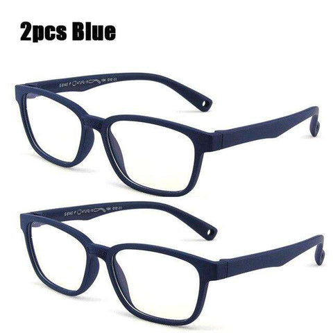 SOOLALA 2pcs Anti Blue Light Glasses Kids Silicone Optical Frame Boys Girls Computer Eyeglasses UV400 Blue Light Blocking Glass