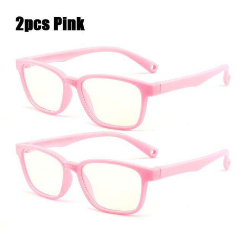 SOOLALA 2pcs Anti Blue Light Glasses Kids Silicone Optical Frame Boys Girls Computer Eyeglasses UV400 Blue Light Blocking Glass